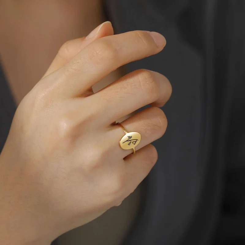 Bague Fleur Dessin