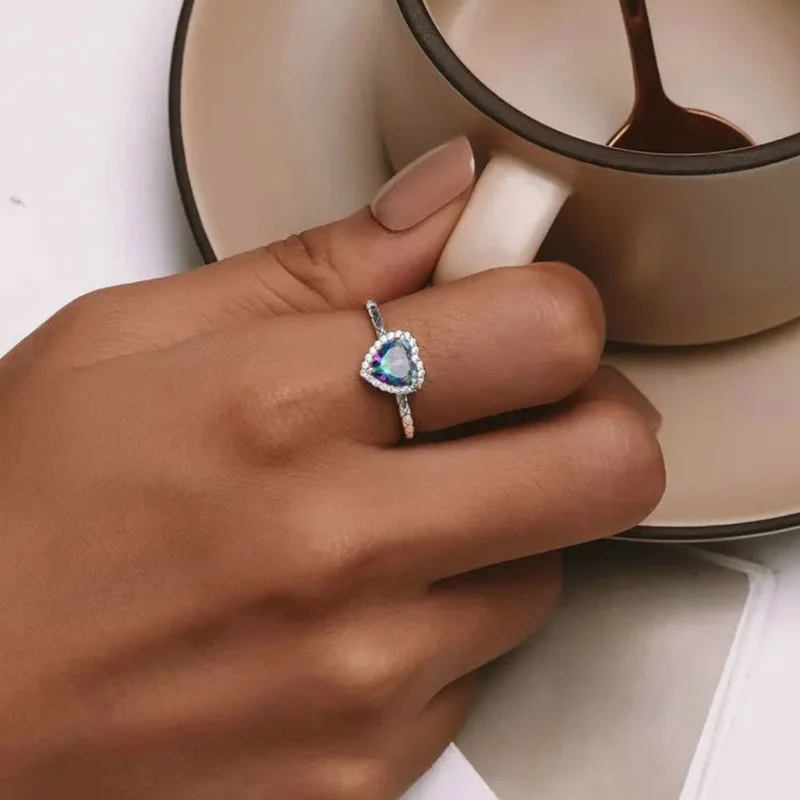 Bague Cœur Argent Topaze