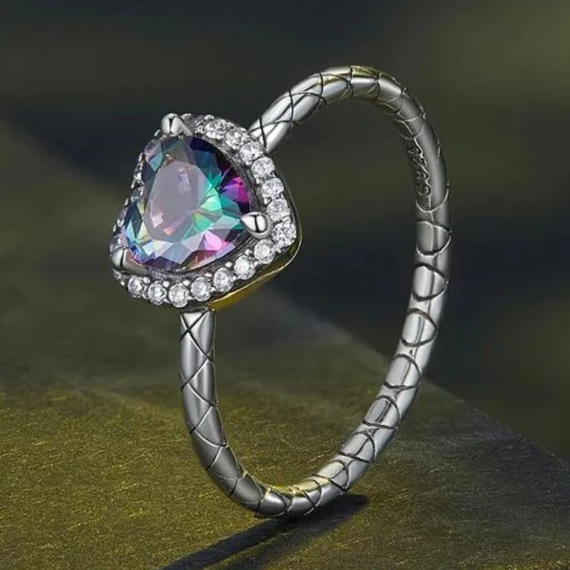 Bague Cœur Argent Topaze
