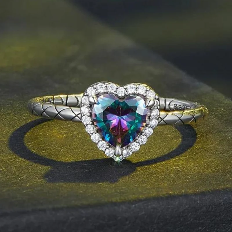 Bague Cœur Argent Topaze