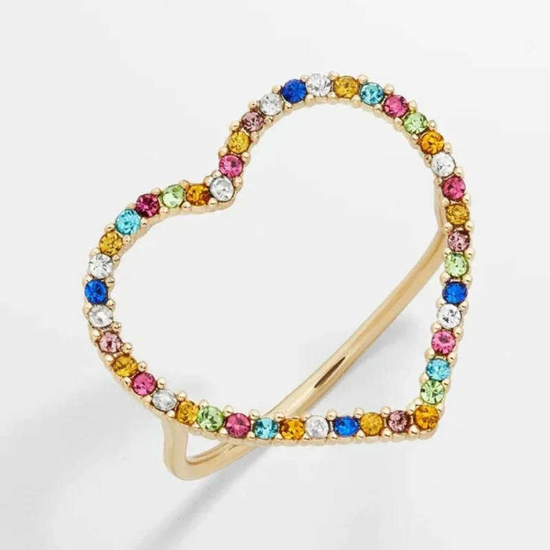 Bague Cœur Diamants Couleurs