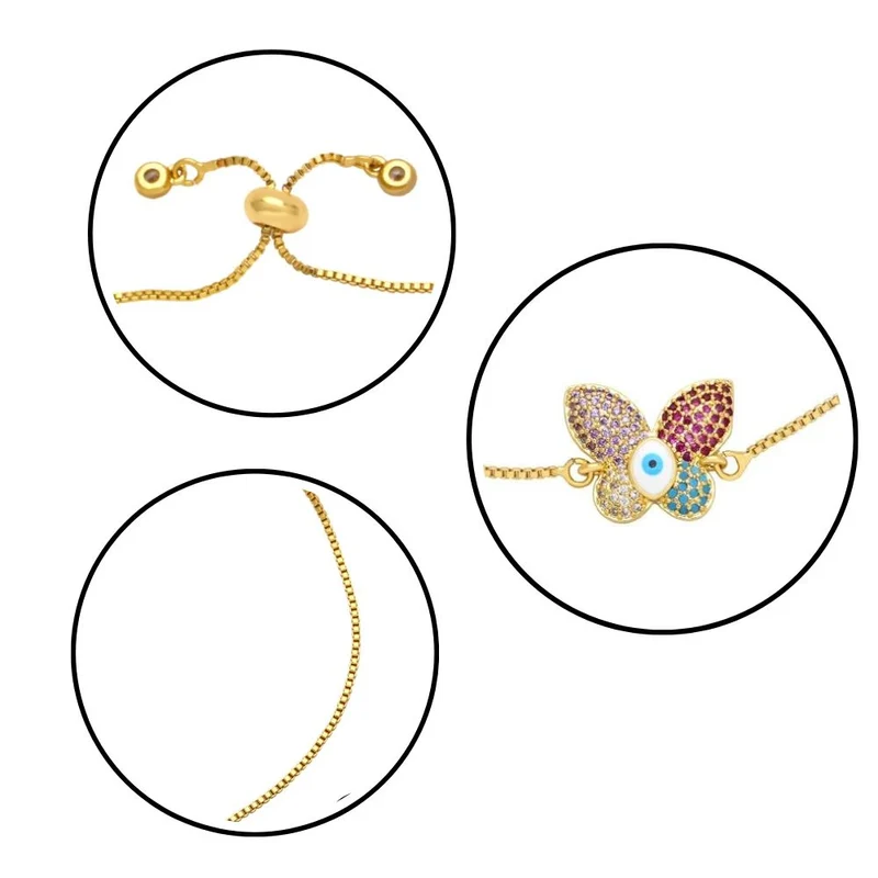 Bracelet Papillon Œil Bleu