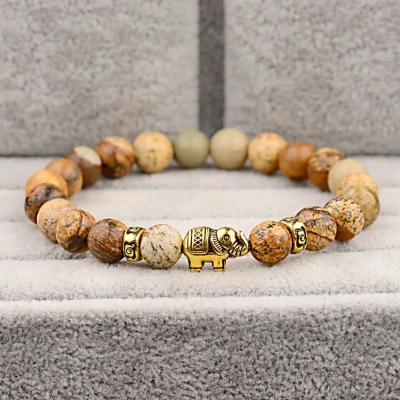 Bracelet Éléphant Pierres