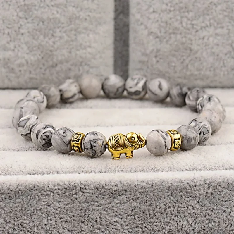 Bracelet Éléphant Pierres