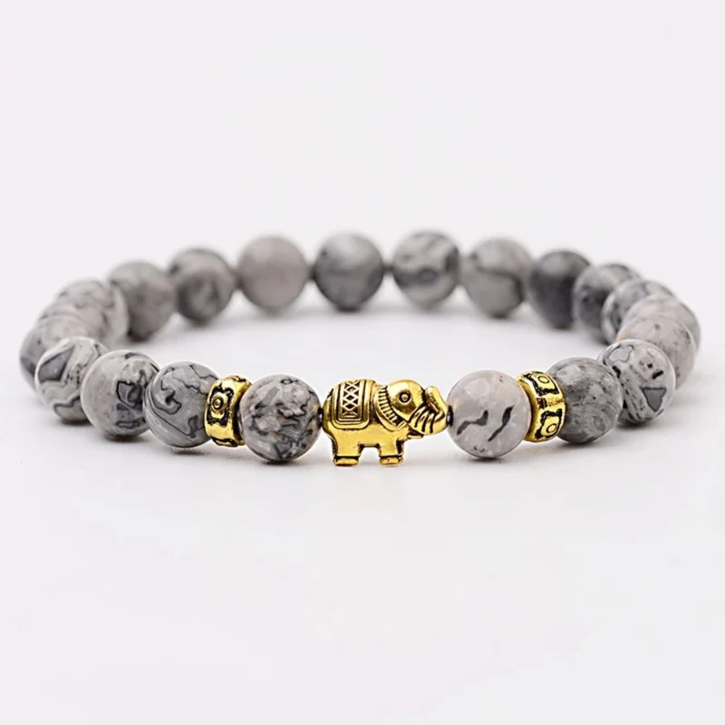 Bracelet Éléphant Pierres
