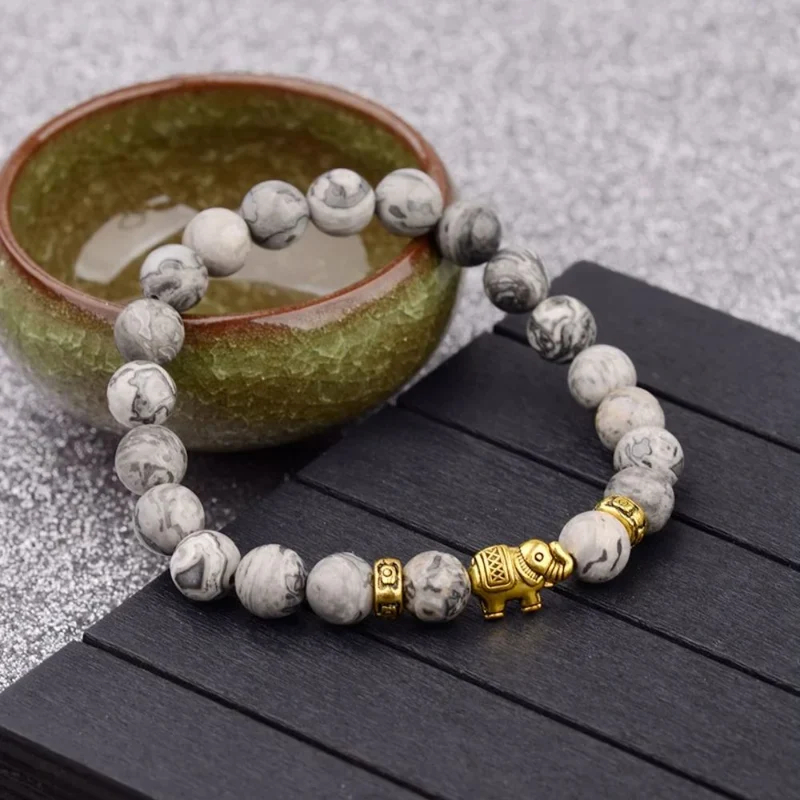 Bracelet Éléphant Pierres