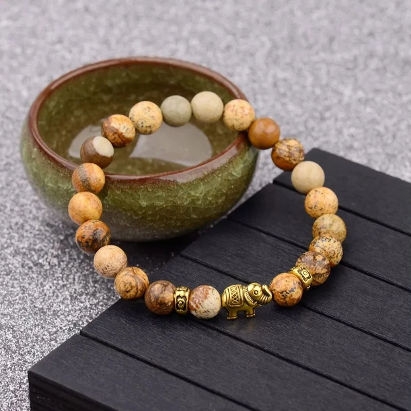 Bracelet Éléphant Pierres