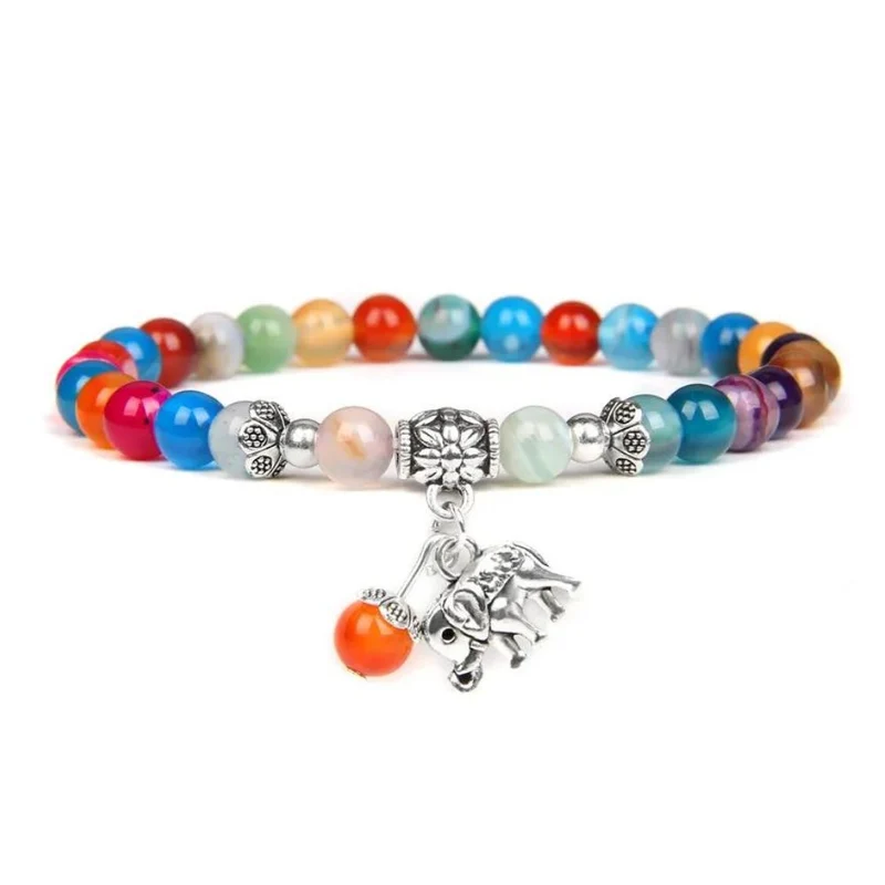 Bracelet Éléphant Perles Fines