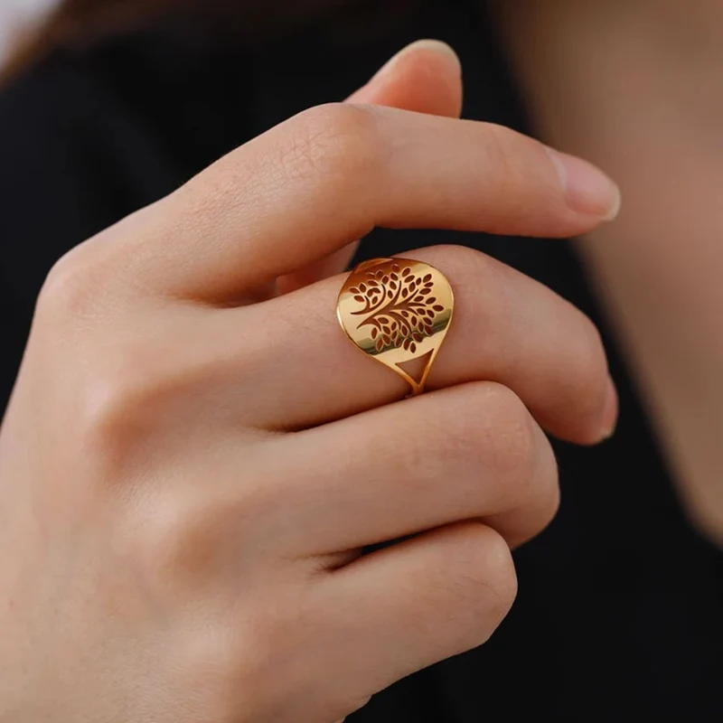 Bague Arbre de Vie Acier Inoxydable
