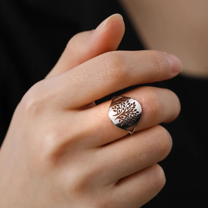 Bague Arbre de Vie Acier Inoxydable