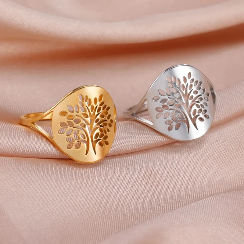Bague Arbre de Vie Acier Inoxydable