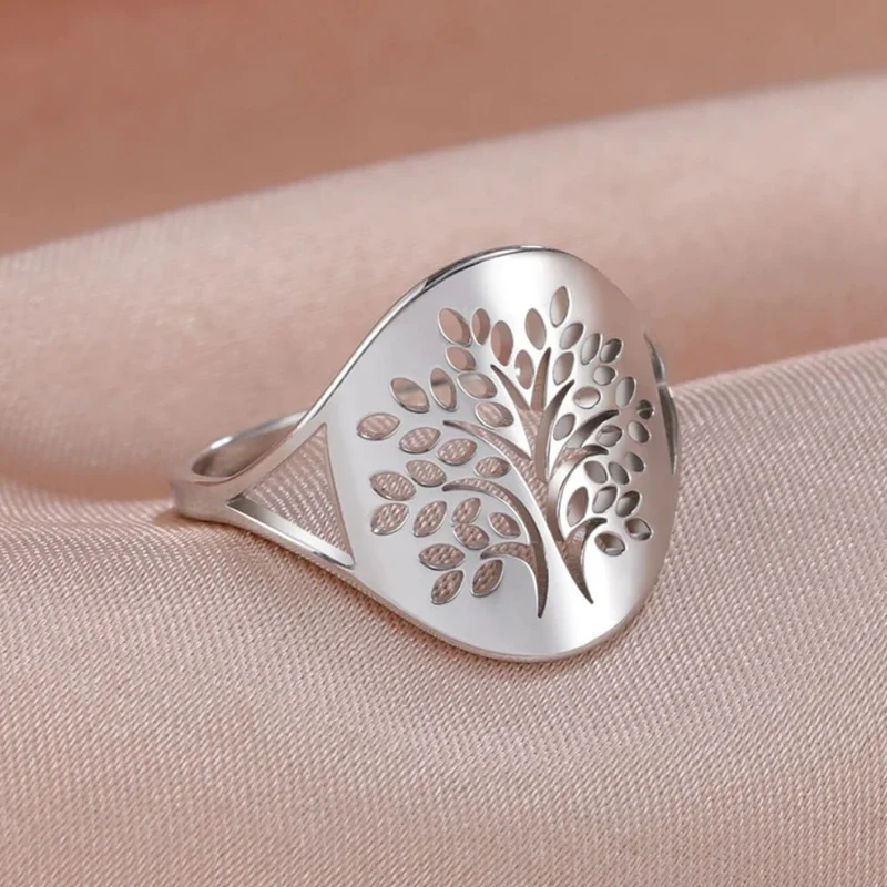Bague Arbre de Vie Acier Inoxydable