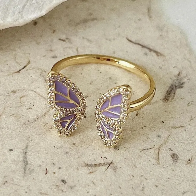 Bague Papillon Violet