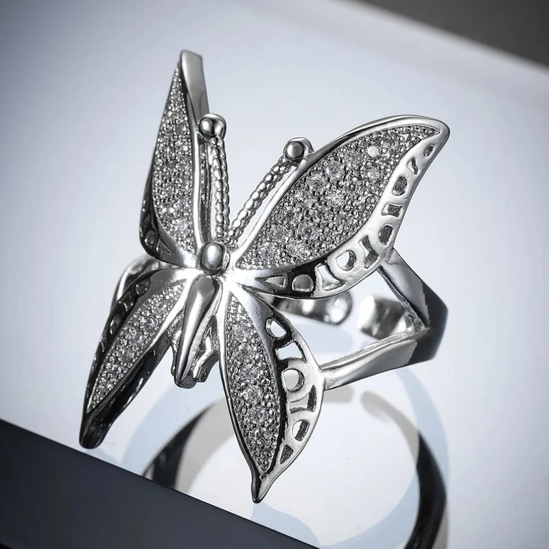 Bague Papillon Argent Vintage