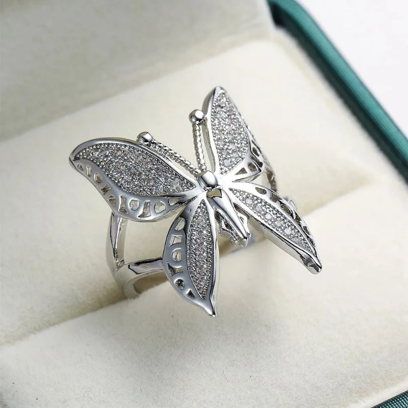 Bague Papillon Argent Vintage