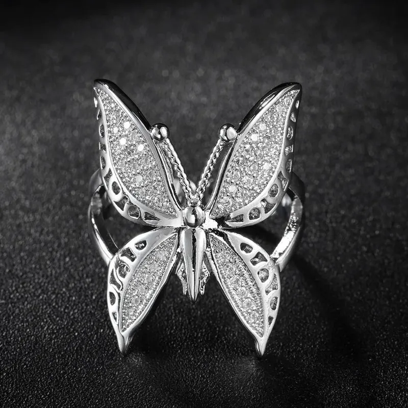 Bague Papillon Argent Vintage