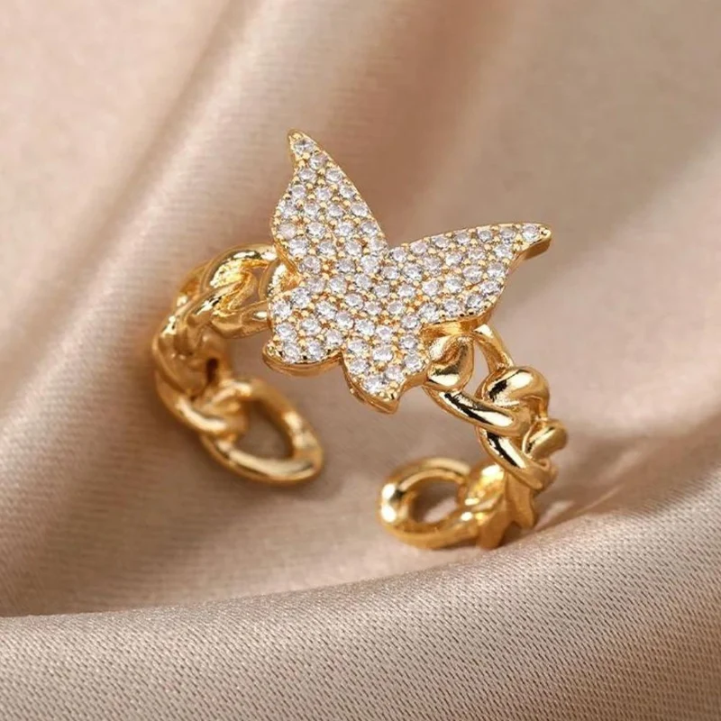 Bague Papillon Chaine