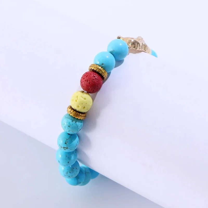 Bracelet Hippocampe Perles Bleues