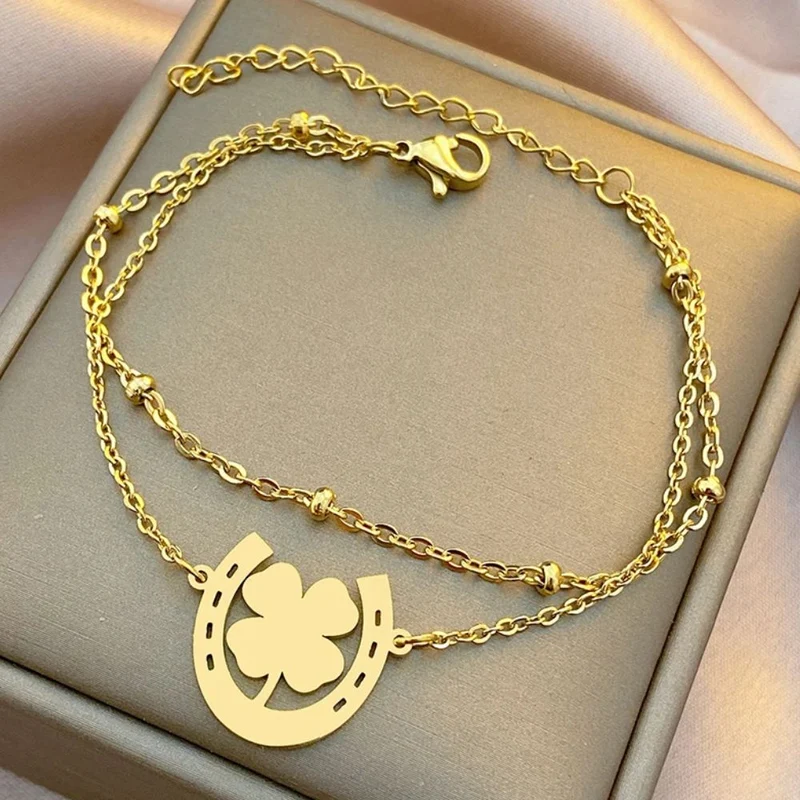 Bracelet Fer à Cheval Feuille