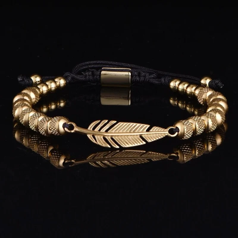 Bracelet Plume Perle Homme