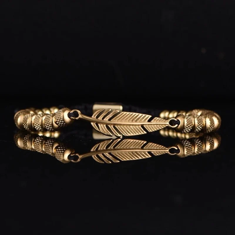 Bracelet Plume Perle Homme