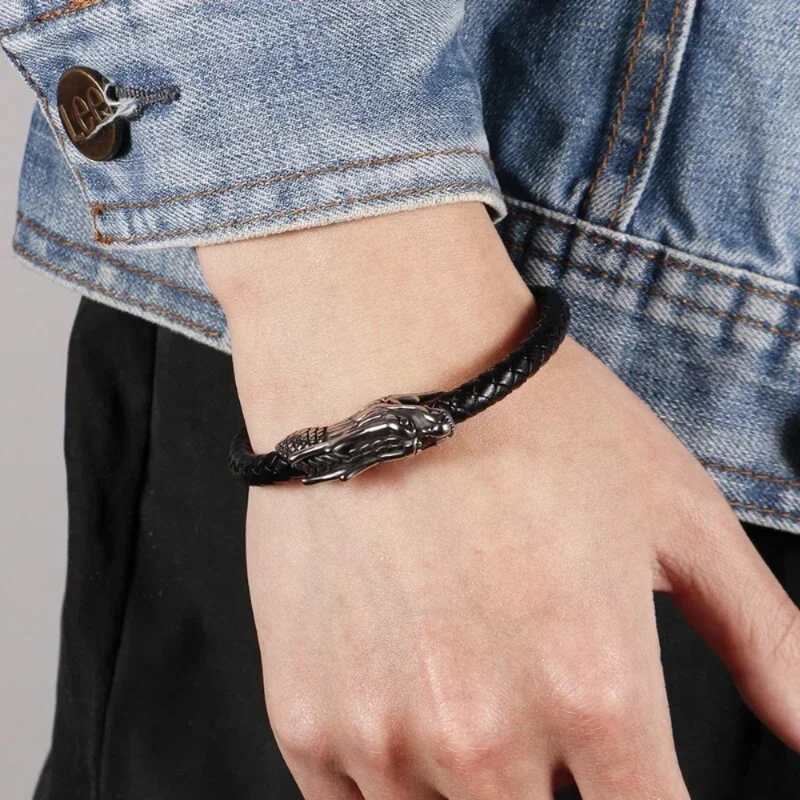 Bracelet Dragon Cuir