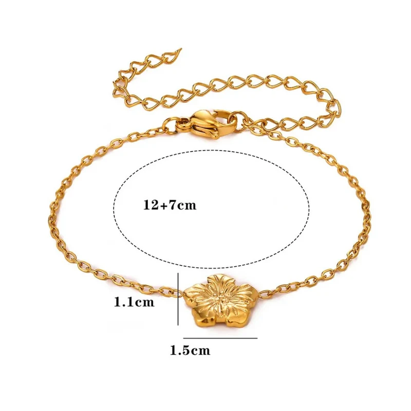 Bracelet Fleur Acier Inoxydable