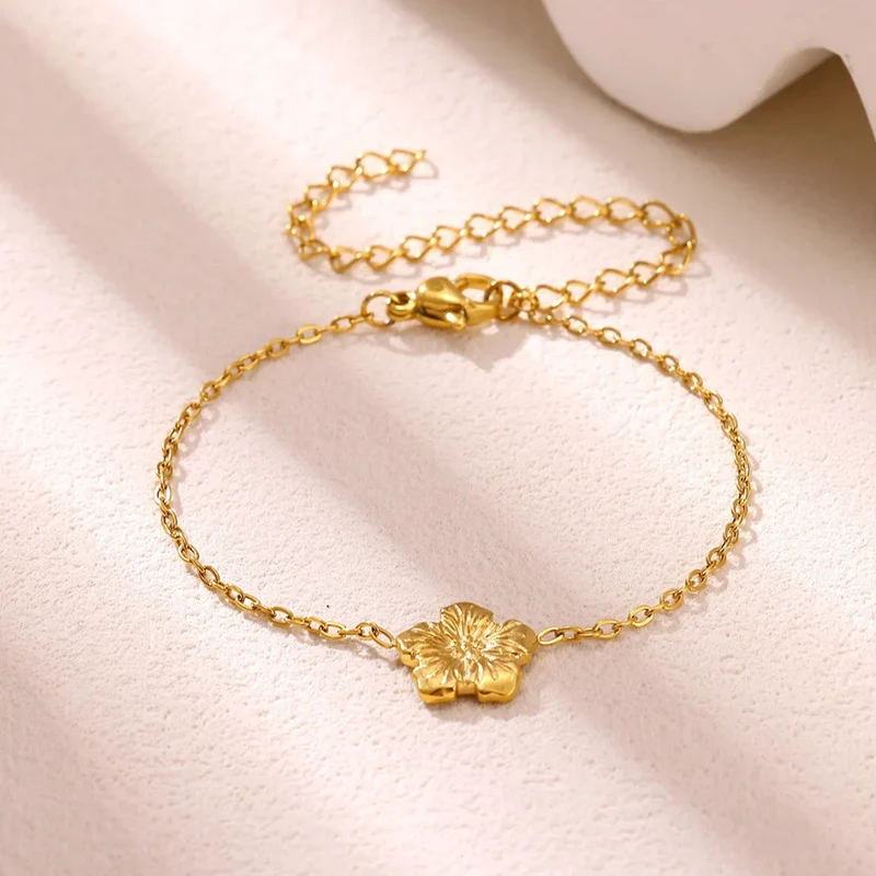 Bracelet Fleur Acier Inoxydable