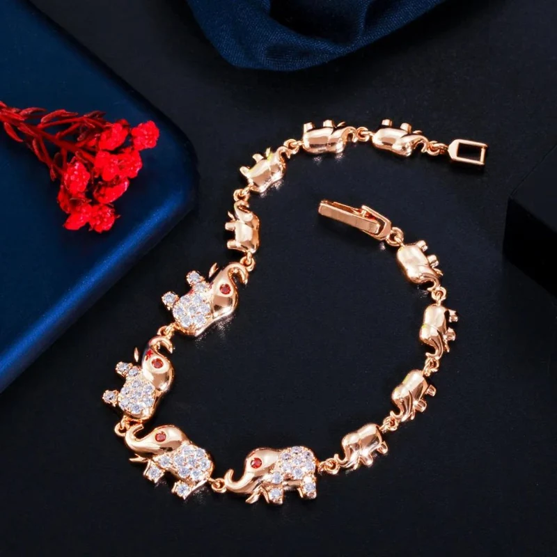 Bracelet Éléphant Rose