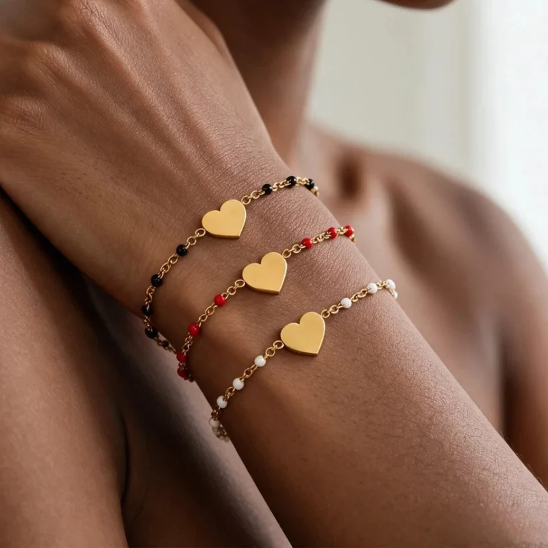 Bracelet Cœur Perles