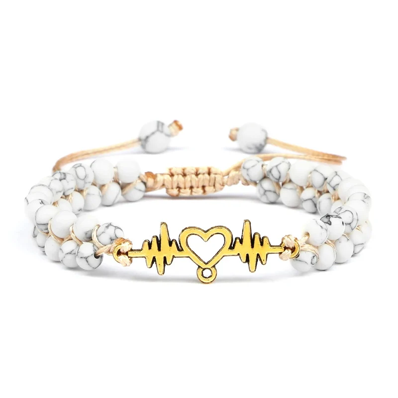 Bracelet Ondes Coeur Blanc
