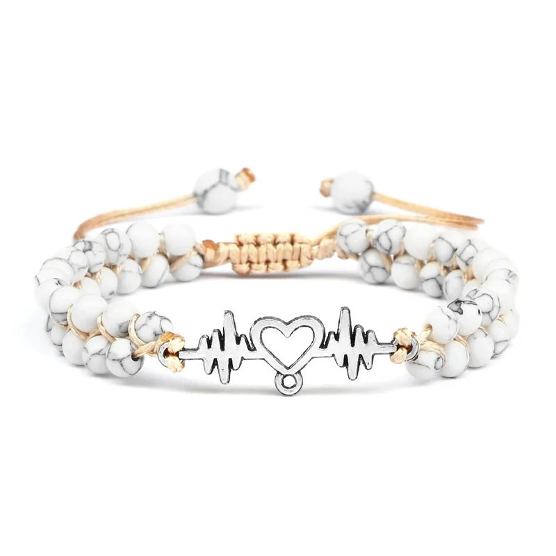Bracelet Ondes Coeur Blanc