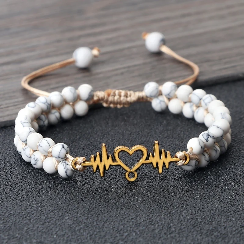 Bracelet Ondes Coeur Blanc