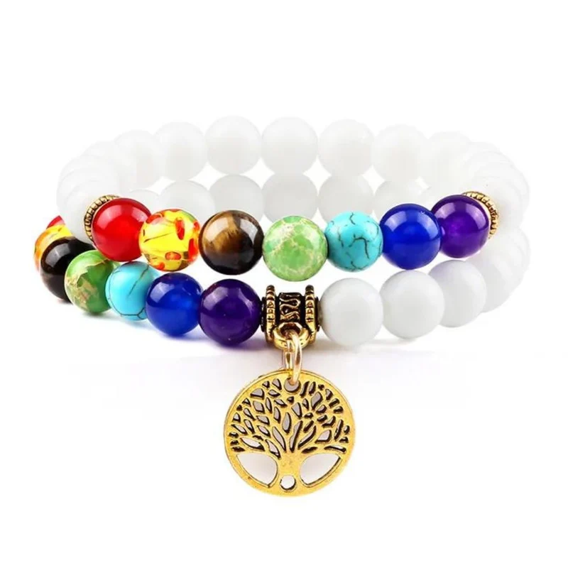 Double Bracelet Arbre de Vie Perles