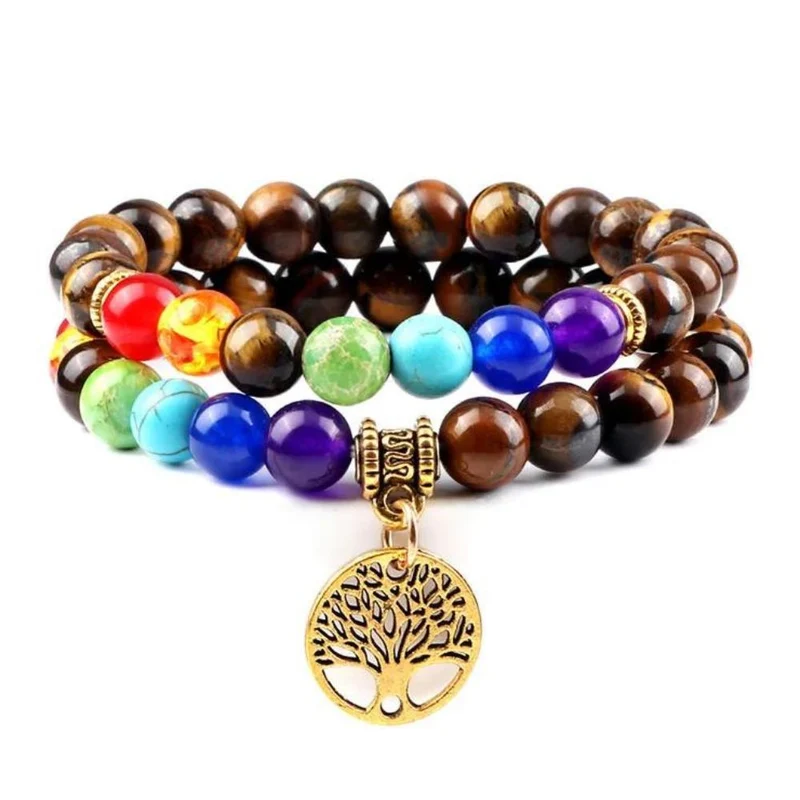 Double Bracelet Arbre de Vie Perles