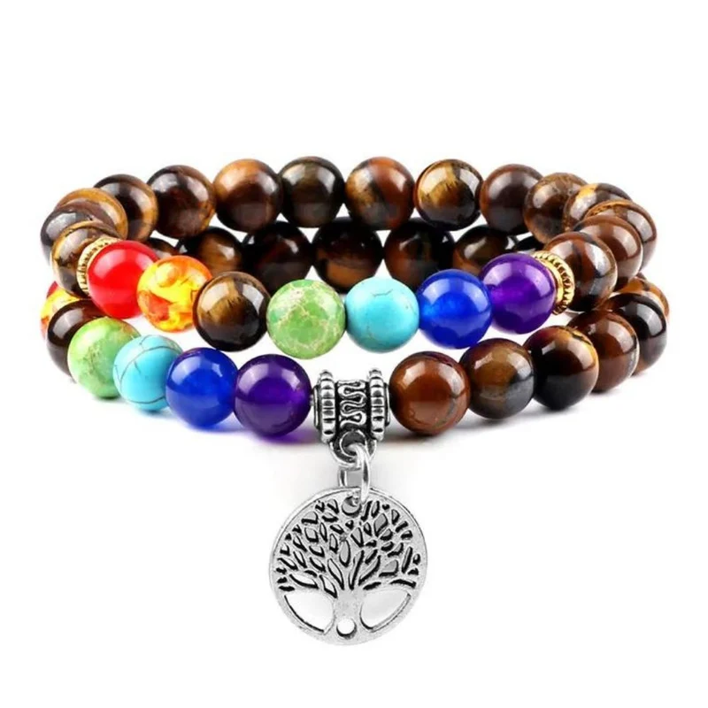 Double Bracelet Arbre de Vie Perles