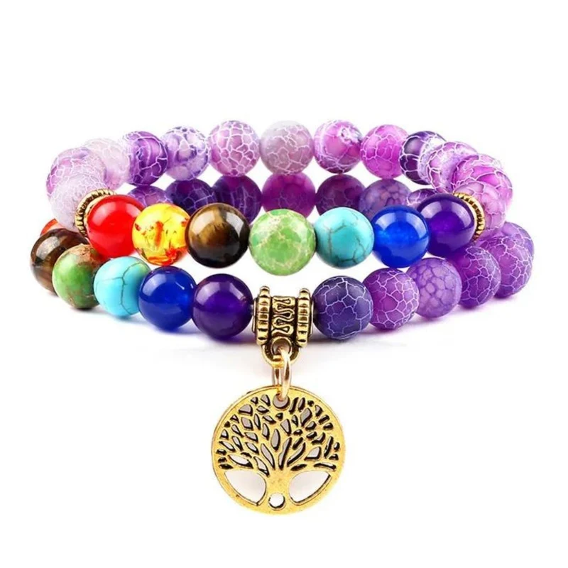 Double Bracelet Arbre de Vie Perles