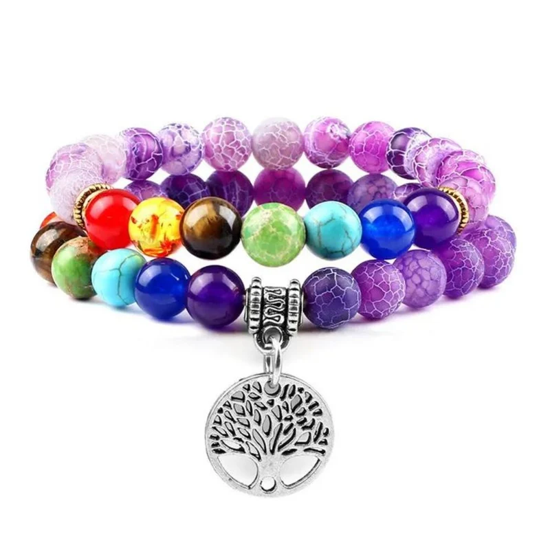 Double Bracelet Arbre de Vie Perles