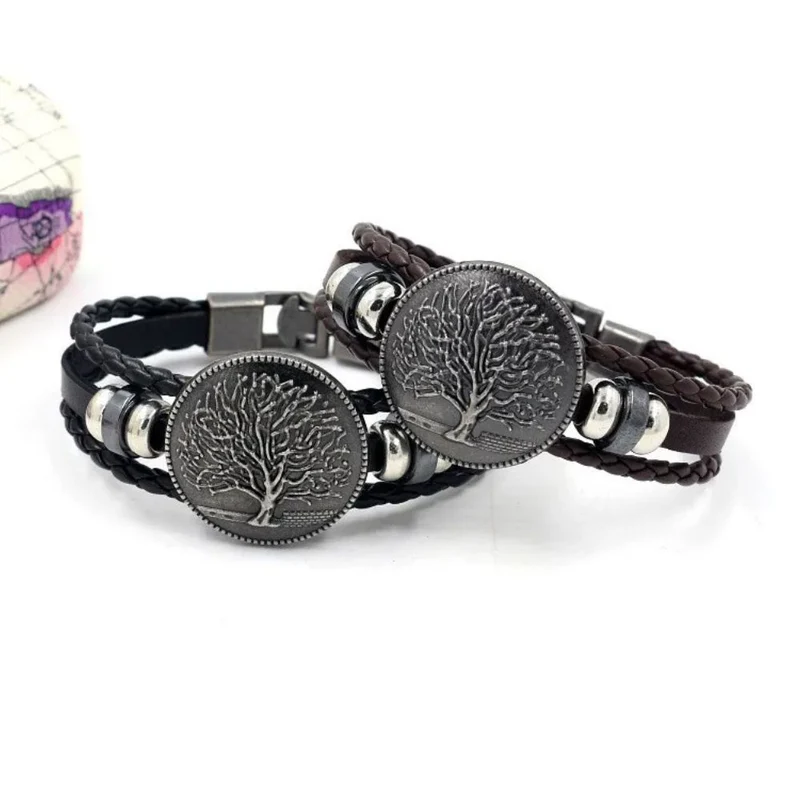 Bracelet Arbre de Vie Cuir Homme