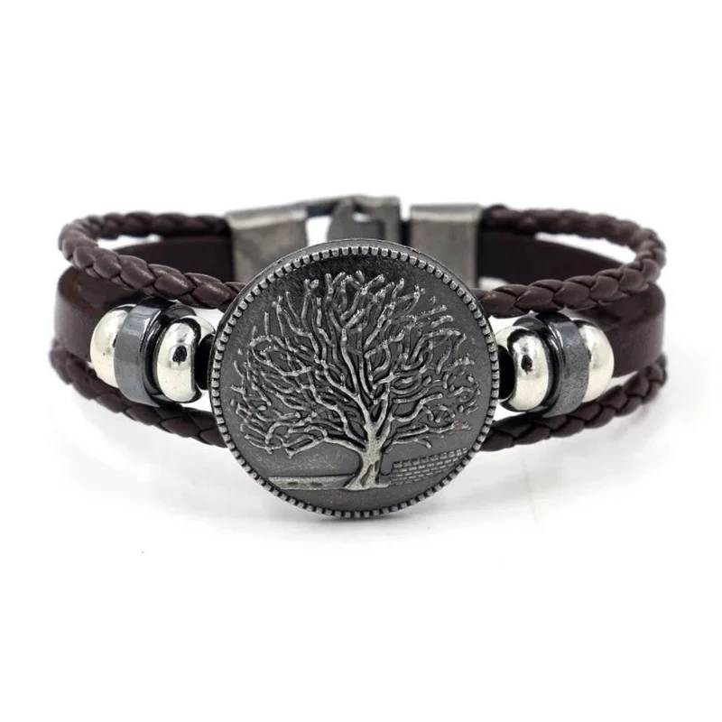 Bracelet Arbre de Vie Cuir Homme