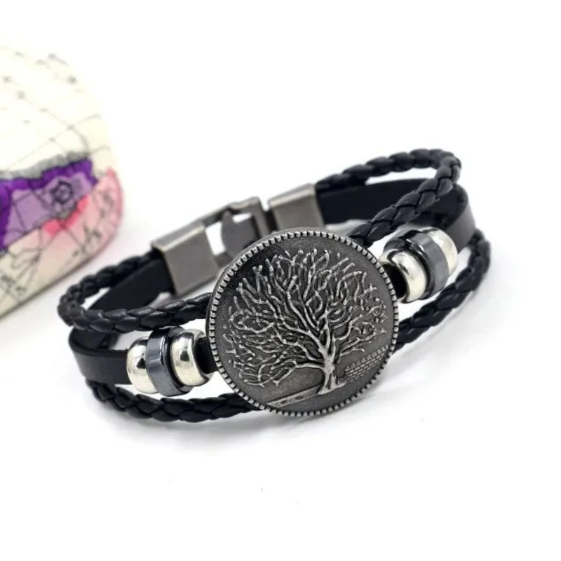 Bracelet Arbre de Vie Cuir Homme