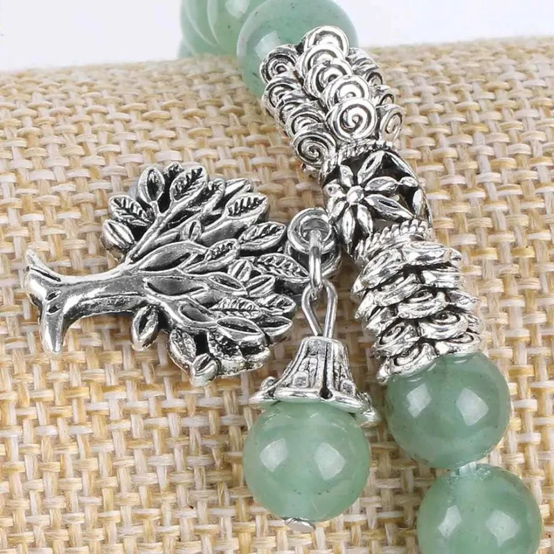 Bracelet Arbre de Vie Perles Vertes