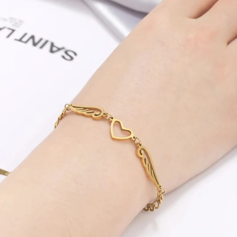 Bracelet Coeur en Ailes