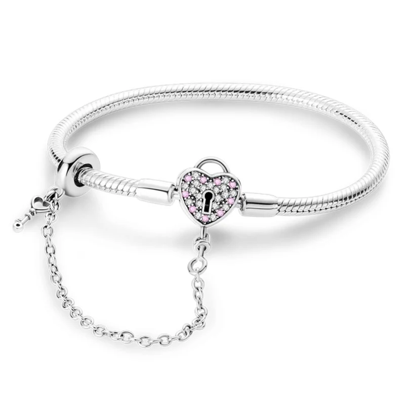 Bracelet Souple Cœur Cadenas