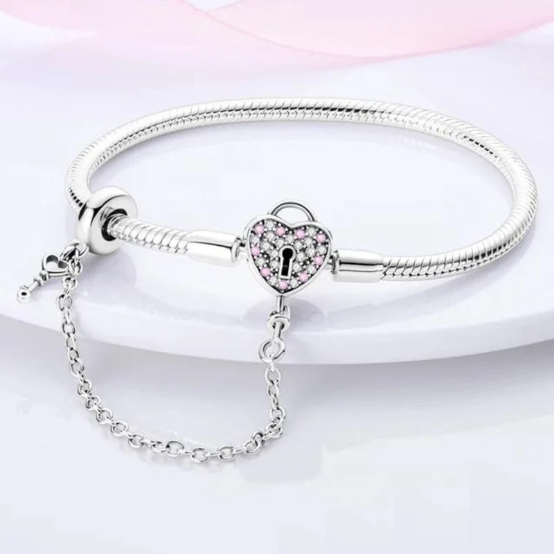 Bracelet Souple Cœur Cadenas