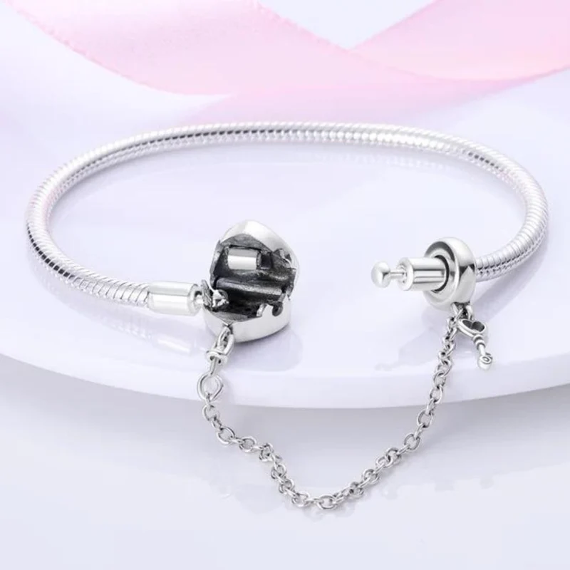 Bracelet Souple Cœur Cadenas