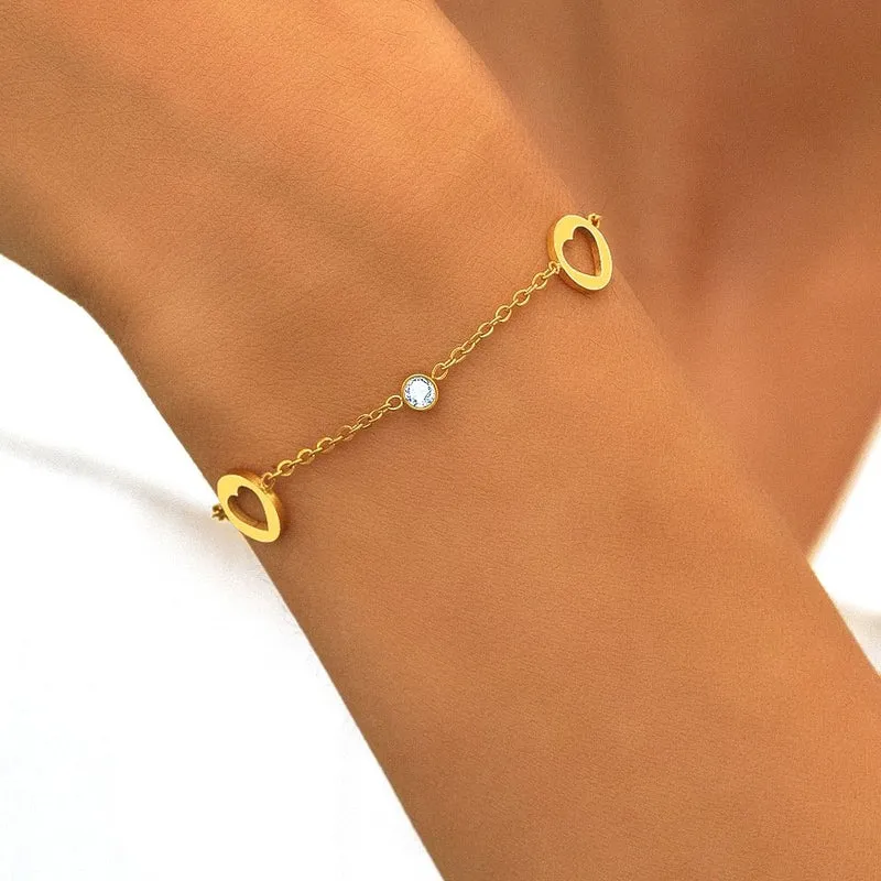 Bracelet Cœur et Diamants