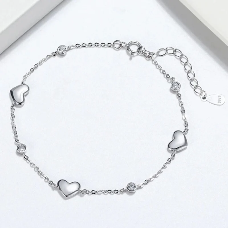 Bracelet Femme Coeur Argent