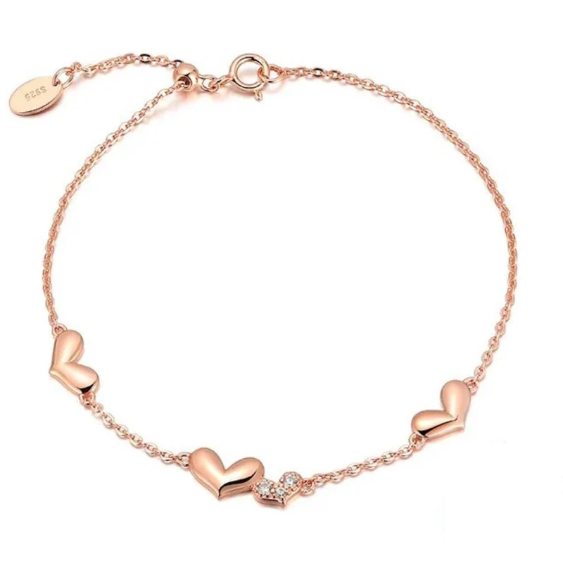 Bracelet Coeur Or Rose