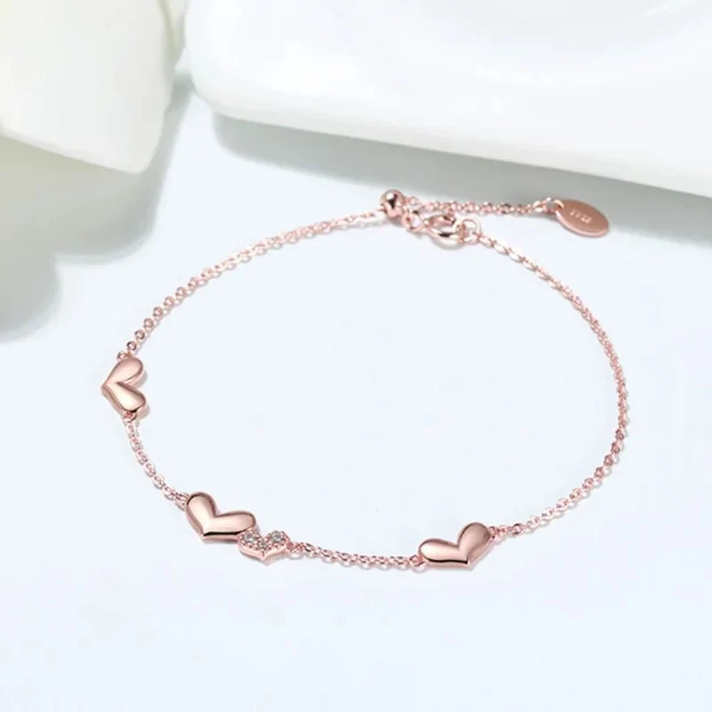 Bracelet Coeur Or Rose